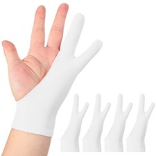 4pcs Artist Drawing Glove m Size Two Fingers Graphics Painting Glove White picture