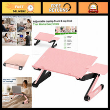 Adjustable Laptop Stand for Desk, Ergonomic Cooling Riser, Pink Color, Portable picture