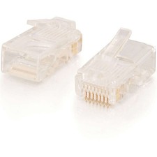 C2G RJ45 Cat5E Modular Plug for Round Stranded Cable Multipack (100-Pack) picture