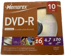 Memorex DVD-R 16X 4.7GB 120Min Recordable MEDIA DISCS 9 in Cases picture