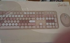 SkyGive Wireless Keyboard and Mouse Combo, Ergonomic Full Size Typewriter Retro picture