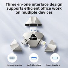 EAGET three-in-one USB flash drive for mobile phones and computers  1 TB - Black picture