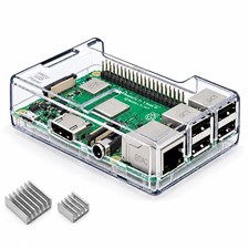 Transparent Raspberry Pi 3 B+ Case with Heatsink - Access to All Ports, Clear picture