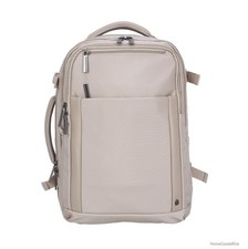 Travel Backpack 18 Inch Nylon 15 Inch Laptop Sleeve RFID Security Pocket Taupe picture