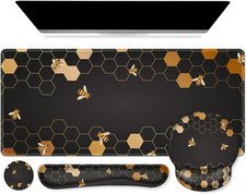 Desk Mat, Gaming Mouse Pad Wrist Support Set,4In1 XXL Large Mousepad picture