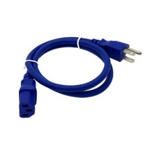 Blue 3 FT COMPUTER POWER SUPPLY AC CORD CABLE WIRE FOR HP DELL ACER DESKTOP PC picture