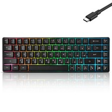 Guiheng 60% Wired Gaming Keyboard RGB Backlit 68 Keys Mini Mechanical Feel picture