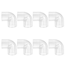 8pcs Clear Elbow Fitting 90 Degree 14mm ID PC Pipe Fitting Adapter picture