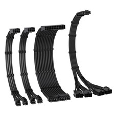 PCIE 5.0 12VHPWR Sleeved Cable Kit 16AWG Power Supply Extension Black picture