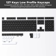 XVX BOW Low Profile Keycaps 129-Key PBT Double-Shot Shine-Through MX Compatible picture