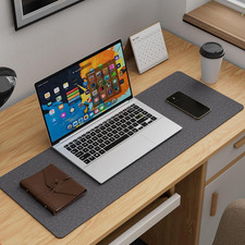 Felt Desk Mat, Large, Office Computer Desk Mat for Keyboard, Non-Slip Mouse Pad picture