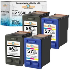 56 Replaces HP 56 Black Ink 57 Color Ink for Officejet 4110 4215 5505 Lot picture