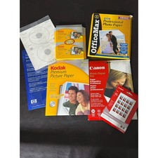 Kodak Canon HP OfficeMax Photo Paper Bundle Glossy Satin Stickers CD Labels picture