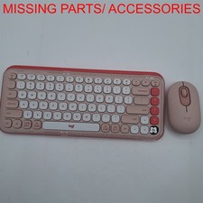 Logitech POP ICON Combo, Bluetooth Keyboard and Mouse Combo - Rose *READ* picture