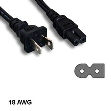 Kentek 15Ft Polarized 2 Prong Power Cable NEMA 1-15P to IEC320 C7 18AWG LED HDTV picture