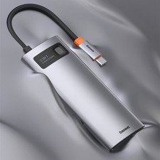 Baseus Metal Gleam Series 5 In 1 Multifunctional Type C HUB Docking Station Gray picture