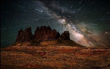 Landscape nature desert starry night long exposure milky Custom Gaming Mat Desk picture