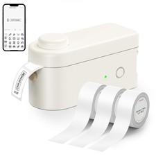 L1C Label Maker Machine 3 PCS 16mm White Tapes Portable Bluetooth Printer picture