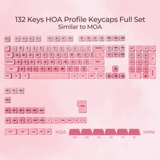 XVX MOA Sakura Pink PBT Keycap Set 143-Key Dye-Sub Gaming Mechanical Keyboard picture