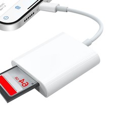SD/TF Card Reader for iPhone iPad 14/13/12 Pro - 2 in 1 Dual Slot Memory Card Ad picture