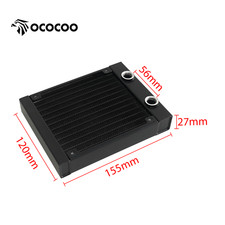  120mm 240mm 360mm Radiator Aluminum G1/4 Threads Water Cooling Black picture