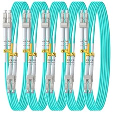 Multimode OM4 LC To LC Fiber Cable Duplex Networking Fits 2m/6ft 5 PCS picture