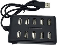 10 Port Hub USB 2.0 High Speed Multiple Splitter Adapter Extension Cable for Lap picture