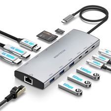 RSHTECH 12 in 1 USB C Hub Docking Station Dual Monitor, Triple Display picture