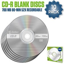 Cellet CD-R 10-Pack – 700MB 80-Minute Blank Discs, 52X Speed for Data, & Music picture