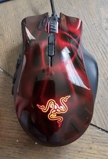 Rare Razer Naga Hex Wraith Red Laser Gaming Mouse RZ01-00750200  picture