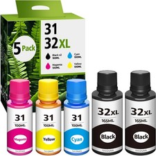 32xl Black Ink Bottle 31 Smart Tank 5101 6001 5000 7602 7301 Ink Refill Compatib picture