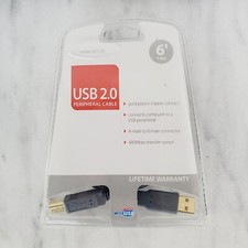 New Cyber Power 2.0 Peripheral USB Cable - 6ft - A Male to B Male Connector  picture
