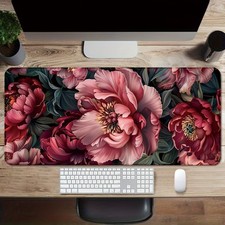 Print Floral Desk Mat with Sophisticated Design Large Pad Non-Slip Rubber Base▧ picture