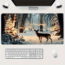 Winter Magic Mouse Pad - Japanese-Style Desk Mat with Exquisite Snow Scene Des picture