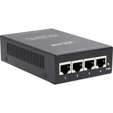 32304H InLine PoE+ 10 Gigabit Injector Hub 4 Port (4x PoE+) 10Gb/s Metal Air ~D~ picture