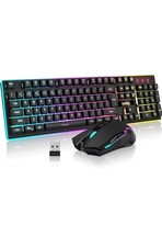 RedThunder Wireless RGB Rechargeable Gaming Keyboard & Mouse Bundle, 3200 DPI picture