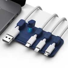 Magnetic Cable Clips Car Desk Wire Holder Silicone Cord Organizer 5PCS picture
