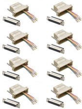 8 pcs DB25 25 Pin RS232 Parallel Female to RJ45 Network Female Adapter Converter picture