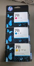 Sealed OEM HP 711 Ink Cartridge Set OF 3 Colors 29-ML Cyan Magenta Yellow /2024 picture