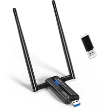 EDUP USB 3.0 WiFi 6E Adapter for PC, AX3000M, Mt7921au, 6E, Black picture