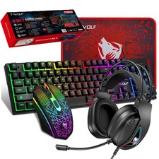 4 in 1 Gaming LED Keyboard Mouse Headset & Mousepad Bundle for Xbox PS4 PC Gamer picture
