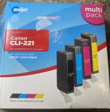 New Sealed Generic Canon CLI-221 Inkjet Cartridges Black Cyan picture
