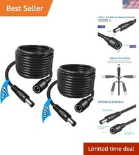 Versatile 10FT DC Extension Cable Pack - 5.5mm x 2.1mm for Optimal Power Supply picture