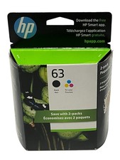 Genuine HP 63 Ink Cartridges Black and 63 Tri- Color Exp 11/2025 - NEW SEALED picture