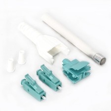 LC/UPC OM3 Multimode Duplex Uniboot Connector Aqua-White (10pack) picture