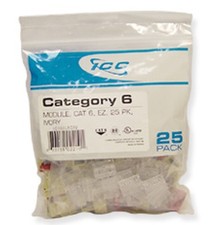 MODULE CAT 6 EZ 25 PK WHITE IC107L6CWH UPC 633758022118 picture