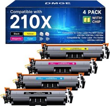 210X High Yield Toner 4 Pack w Chip for Color Laser Pro 4301 4201 Series Printer picture