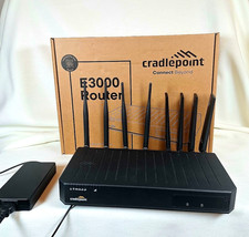 Cradlepoint E3000-C18B Enterprise LTE Router 8 Antennas Box Power Supply Tested picture