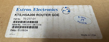 Extron Electronics HSA 400 Router Guide (P/N:  70-189-01) picture