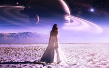 Landscape space art Custom Gaming Mat Desk picture
